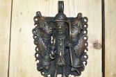 Mid-20th Century African Benin tribal bronze plaque, lost wax casting, c1940