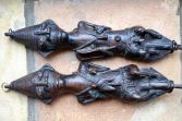 Pair mid-20th Century African Ogboni Yoruba bronze tribal fertility figures, c1940