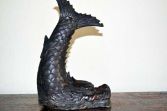 Large early/mid-20th Century Chinese bronze fish with lion's head, c1920