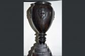 Vintage 20th Century hand-carved African tribal wooden goblet, stepped base, c1950