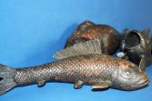 Five rare antique 19th Century Chinese or Japanese koi fish bronzes, c1820