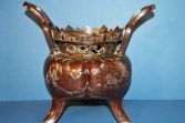 Large antique 19th Century Japanese Meji bronze incense burner/bowl, c1880