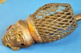 Large (59cm) mid-20th Century African Bamoun bronze ceremonial pipe, c1950