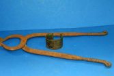 Two large 19th Century African cast iron currency pieces/bracelet, Congo, c1890