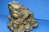 Large antique early 20th Century Chinese bronze money toad statue, c1920