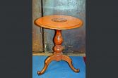 Antique early 19th century mahogany tripod table central marquetry panel, c1820.