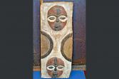 Antique African tribal hand carved/painted wooden grain door, c1920