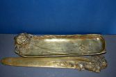 Art Nouveau Bronze pen dish/letter opener, signed A Marionnet, c1890