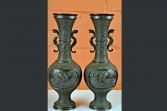 Pair of Japanese Bronze vases, c1890
