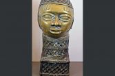 Large African Benin Bronze bust, c1950