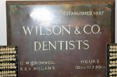 Antique dentist collection, Bronze sign, 160 teeth samples, denture moulds, c1920