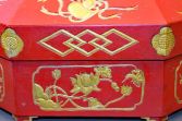 Chinese carved/lacquered/gilt wedding box, c1890